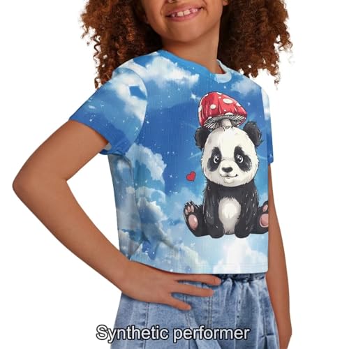 Image of 4th of July Shirt for Girls 7-8 Years US Flag Crop Tops Kids Outfit Independent Day Graphic Tee-