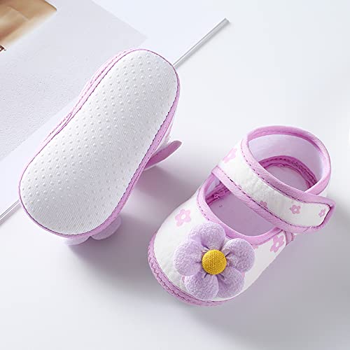 Baby Walking Shoes, 0-12 Months Newborn Baby Girls Soft First Walking Shoes Summer Cute Flowers Flat Sandals Slipper4
