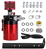 Universal Car Oil Catch Can Kit Polish Baffled Automotive Reservoir Tank 300ml with Breather Aluminum Compact Dual Cylinder