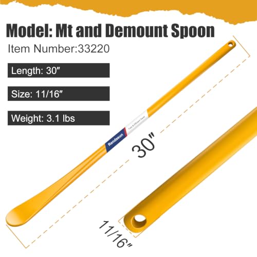 Image of 2PCS Tire Bar,33220 Mt and Demount Spoon Tire Tools, 30 in,11 /16 in,Yellow