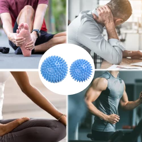 Igelball Massageball Hart. Massage Ball mit Noppen Stachelball für Fuss Hand Rücken Muskelmassage. Für Plantarfasziitis Muskelregeneration Myofasziale Entspannung Schmerzlinderung. (Blau/2er Set)