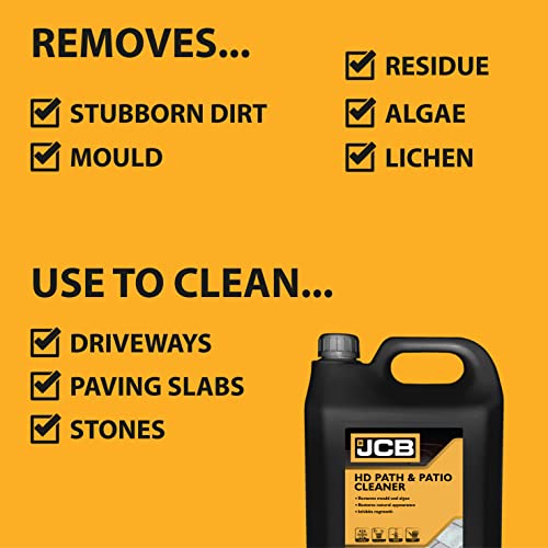 JCB - 2 x 5L Heavy Duty Patio Cleaner - Path Cleaner Concentrate - Mould Remover, Lichen Remover, Algae Remover - Pressure Washer Detergent - Lichen Control - Image 7