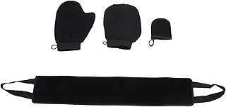 4 peças de luvas autobronzeadoras, veludo, macio, reversível, esfoliante, SPA, bronzeamento, oleado, sem sol, luvas autobronzeadoras para bronzeadores sem sol