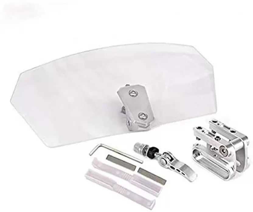 Image of Motorcycle Extension Windshield, Wind Deflector Visor Extender (Transparent) Bike Headlight Visor