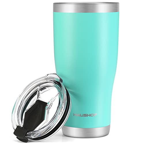 HAUSHOF 30 oz Tumbler, Stainless Steel Vacuum Insulated Coffee Tumbler Water Cup, Double Wall Travel Mug with Lid, Perfect for Hot and Cold Drinks Lak