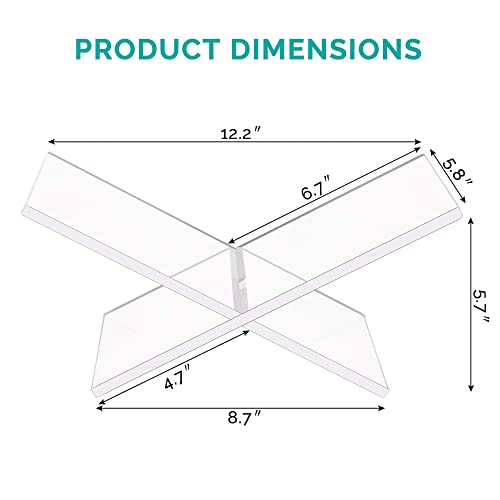 Devey Acrylic Book Holder 2-Piece (Black) Book Stand Display For Books, Magazines, Textbooks, Cookbooks, Reading Great For Home Decor Bookstand On Desk Bookholder #TOP2