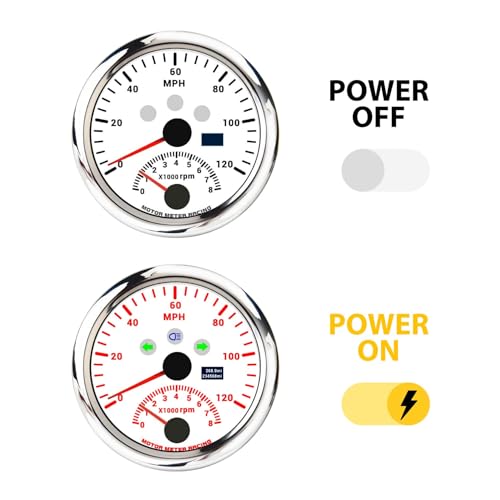 Image of MOTOR METER RACING 85mm 3-3 /8 inch W PRO Series 5 Gauge Set White Dial