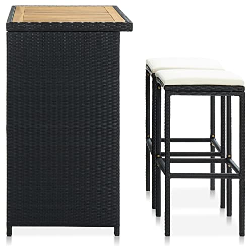 Mesa alta de bar resistente a la intemperie con tablero de acacia 3