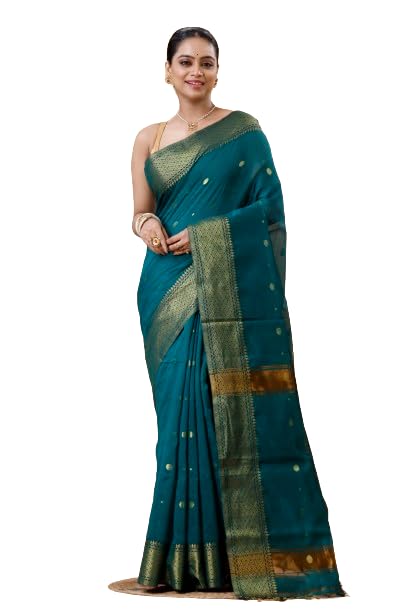 Cotton Art Silk Saree with Zari Work and Border, With Running Blouse Piece, 6.25m, Elegant Saree For All Occassion,-picture-28