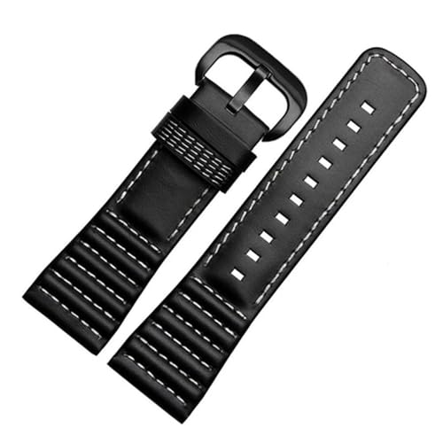 Strap de montre cuir blanc 28 mm boucle noire compatible P3B S2 montre men