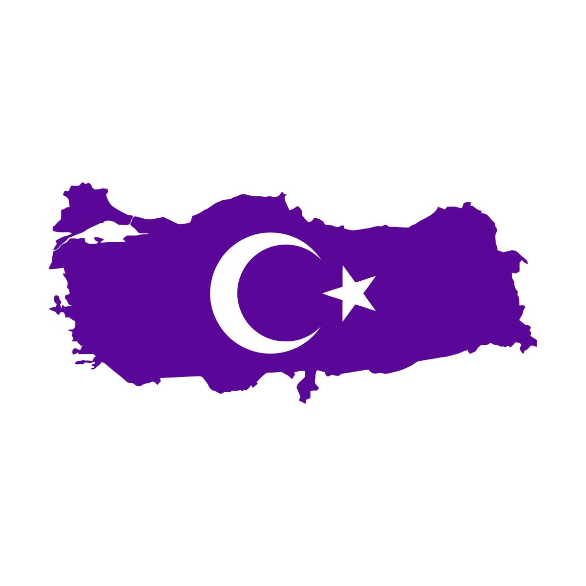 Turkey Flag Map Wall Art Decal Flag Vinyl Sticker Home and School Decoration Wall Tattoo Bedroom Living Room Art Mural Large - 42x91cm โ image 1