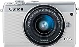 Canon EOS M100 Mirrorless Camera w/15-45mm Lens - Wi-Fi, Bluetooth, and NFC Enabled (White) (Renewed)