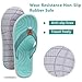 KuaiLu Womens Casual Flip Flops Comfortable Yoga Mat Arch Support Memory Foam Comfort Cushion Summer Beach Slip on Walking Thong Sandals Ladies Orthotic Recovery Plantar Fasciitis Lake Blue Size 9