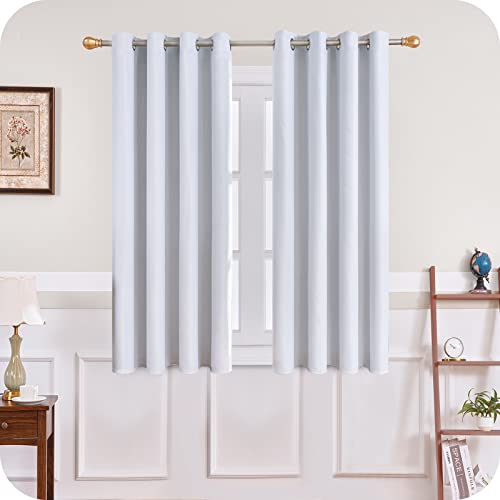 MRTREES Blackout Curtains Bedroom 63 Drop 2 Panels Greyish White Eyelet Thermal Curtain for Living Room Soft Texture Window Treatments for Kids 55x63 Inch 140x160 CM - Image 2