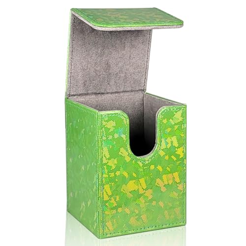Dmoicols DB-001 Sparkly Card Deck Box Holds 100+ Single Sleeved Cards,Leather Card Storage Case,Mtg Commander Deck Box With 2 Dividers Fit Tcg Ccg Magic Cards Vertical cover