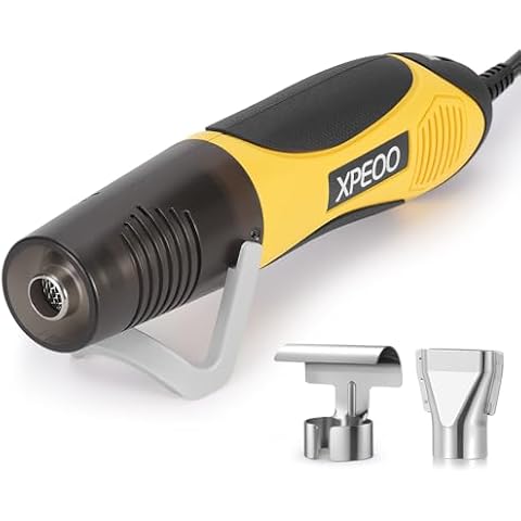 XPEOO 350W Mini Heat Gun for Crafting with 2 Nozzles,Hot Air Gun Dual Temp Settings 392℉/662℉ and 5.9ft of Cable, with Temperature Protection for Shrink Wrapping, Candle Making, Soldering and DIY Cover