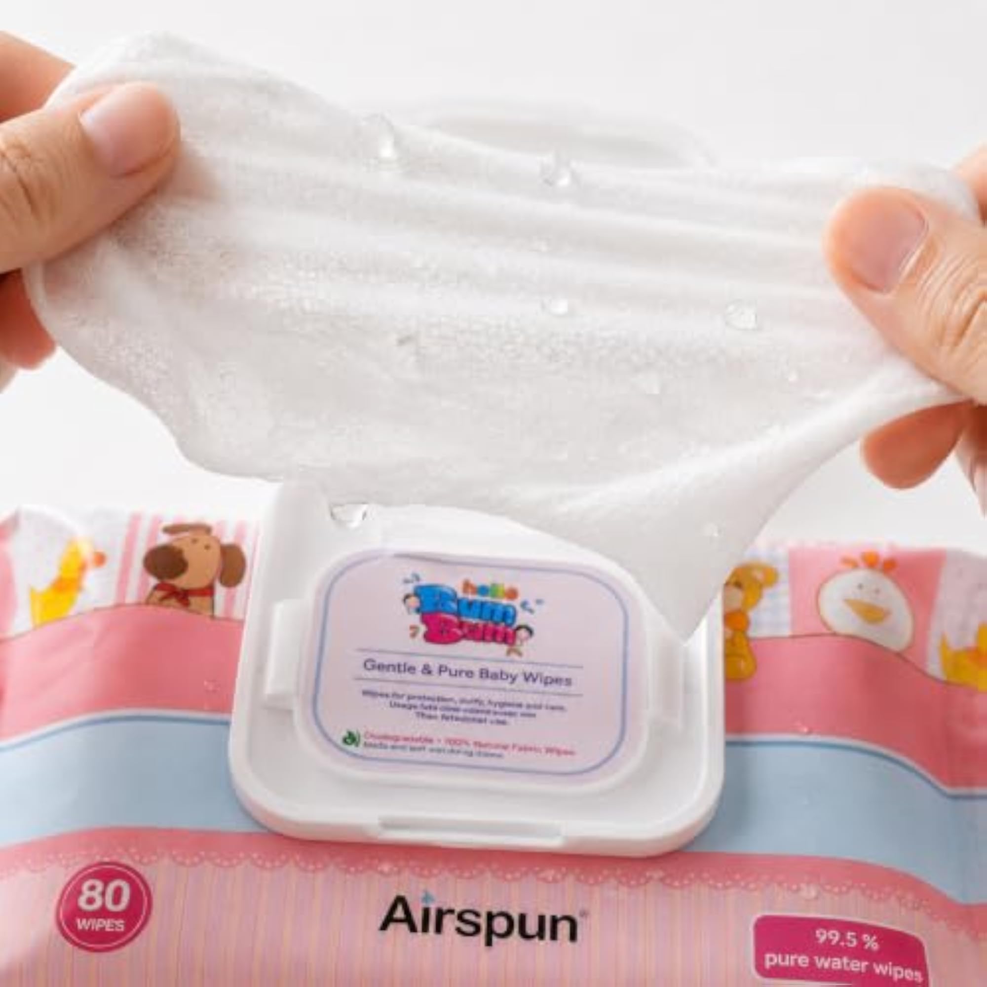 99.5% Pure Water Wipes, Biodegradable & Natural