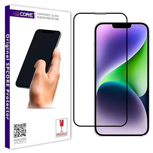 Image of Tempered Glass Screen Protector Compatible For iPhone 14 Plus and iPhone 13 Pro Max (6.7 Inch) with Edge to Edge Coverage and Easy Installation Kit (Black)