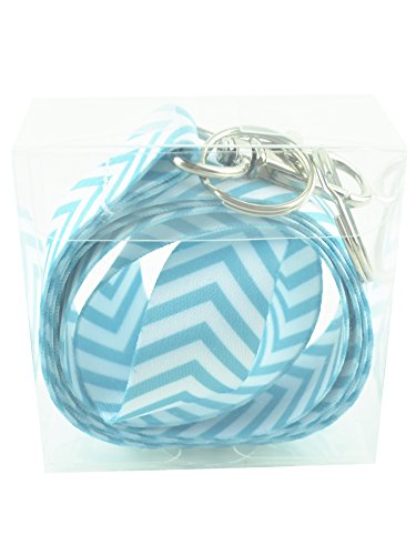 Polyester Fabric Chevron Necklace Keychain Lanyard With Two Keyring And Lobster Hook For Key/Id Holder/Usb (Aqua) #TOP5