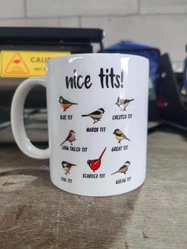 Jigfoxy Nice Tits Bird Mug, Funny Bird Coffee Mug, 11 Oz