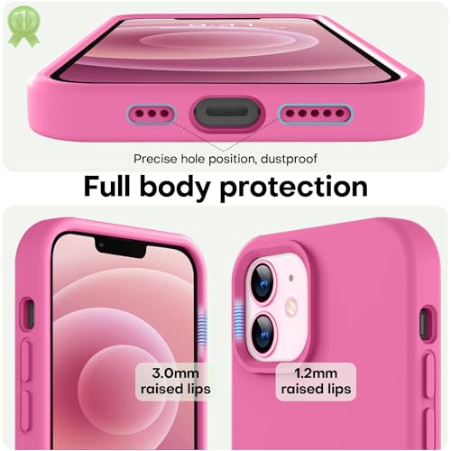 Image of LOVE 3000 Designed for iPhone 12 Case /iPhone 12 Pro Case, Premium Silicone with [Soft Anti-Scratch Microfiber Lining] Shockproof Protective Phone Case for Men Women Girls 6.1 inch, Pitaya
