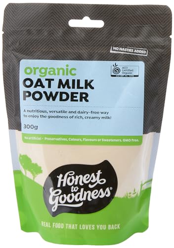 Honest to Goodness, Organic Oat Milk Powder 300g - Convenient On-The-Go Plant-Based Milk Alternative. Velvety, Rich and Creamy. Perfect for Drinks and in Cooking!