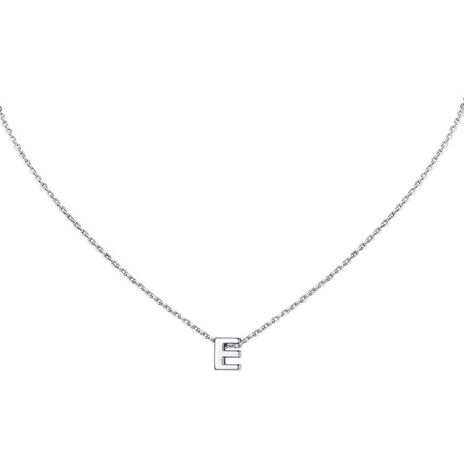 isignoCollar Letra Inicial Mujer Colgante 26 Letras Plata de Acero Inoxidable Mini Alfabeto Joyería Minimalista de Nombres para Madres Niña Parejas, Mejor Amiga