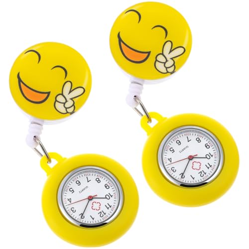 Ipetboom 2 Piezas Bolsillo Portátil Enfermería Electrónico Colgante con Clip de Dibujos Animados