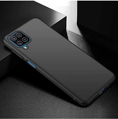 Image of Mobile Back Cover Case for Samsung Galaxy A12 (Silicone Case|CameraProtection|Black SC1510)
