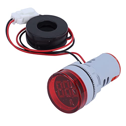 Yctze Medidor Digital AC AD16-22DSA, Indicador de Señal de Amperímetro con Panel Digital Transparente, Cableado Antideslizante y Medición A 100 A (rojo)