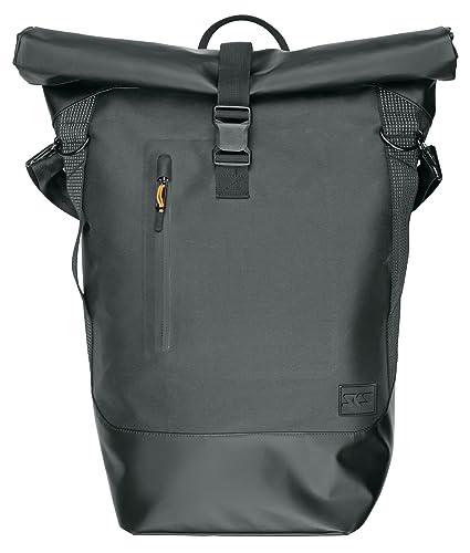 SKS GERMANY Infinity URBAN SIDEBAG Gepäckträgertasche (Fahrradtasche Seitentasche für Gepäckträger Wasserfest Laptopfach Rolltop Reflektorstreifen auch als Umhängetasche nutzbar)