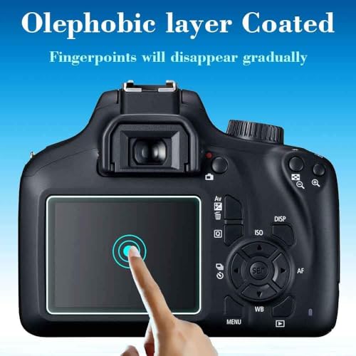 Image of M.G.R.J Tempered Glass Screen Protector for Canon EOS 3000D / 4000D Rebel T100 Digital SLR Camera (Transparent)