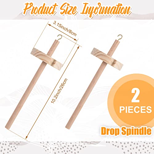 image for Jexine 2 Pcs DIY Drop Spindle Top Whorl Drop Spindle Kit for Spinning 