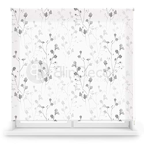 Blindecor Flores | Estor Enrollable Translúcido con Estampado Impresión Digital | Modelo Bloom | 170 x 180 cm (ancho por alto) Tamaño de la Tela 167 x 175 cm | Estores para Ventanas