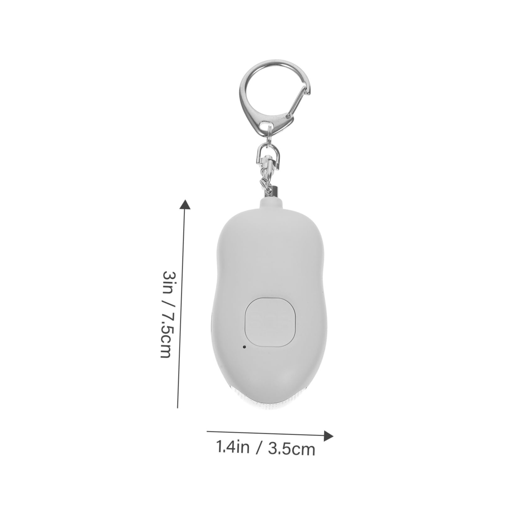 OSOLADY 1pc Personal Alarm Emergency Alarm Keychain Personal Safety Alarm Emergency Safety Alarm LED Flashlight Kid Safe Safe Self Defence Device Tool Mini Alarm Clock Plastic White