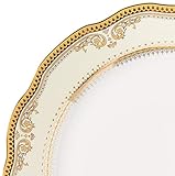 Lorren Home Trends 24 Piece Isabella Design Porcelain Wavy Edge Dinnerware Set Thumb #5