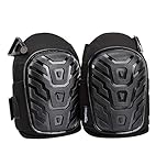 Amazon Basics Professional Knee Pads, Heavy Duty Foam Padding, Comfortable Gel Cushion, Adjustable Easy-Fix Clips, 1 Pair, Black, 7" x 4.6" x 9.5"