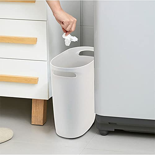 Image of 4 Gallon Small Trash Can Bathroom Wastebasket Garbage Can for Kitchen Office Bathroom Bedroom (White+Gray, 4 Gallon(2 Pack))