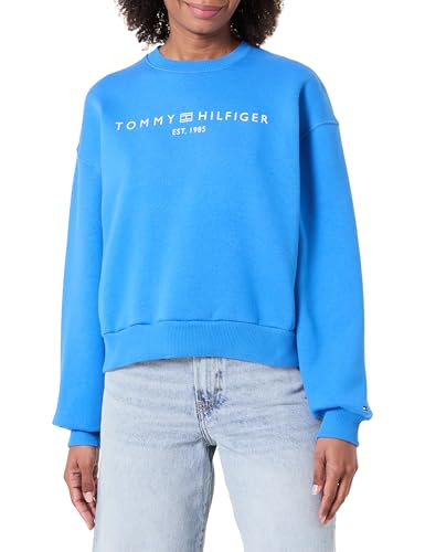 Tommy Hilfiger Corp Logo Mdrn Swtsrt Ww0ww47831   Sudadera para Mujer, Color Azul, Azul (Azul Fascinant), M