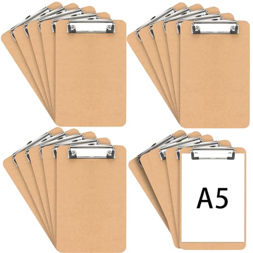 Porte-bloc en bois véritable A5, support d'écriture rigide marron de 2.7mm d'épaisseur