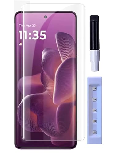 Image of MACLEN Ultra Premium HD Adavnced Glue UV Curved Tempered Glass for Moto Edge 60 5G | With HD clearity full curved edge protection and Installation Kit