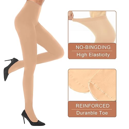 Weziarer Fleece Lined Tights for Women - 100D Opaque Warm Winter Pantyhose4