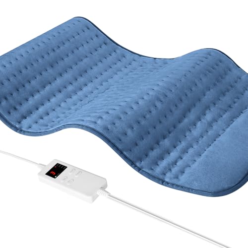 Image of Heating Pad for Back Neck Shoulder, Heating Pads for Period Cramps Relief, Christma s, Father, Mother Gifts for Women, Men, Dad, Mom, Soft & Rapid Heat Large Size 17 inchx33 inch