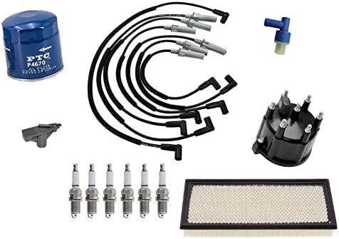 Kit de revisão da ignição MAC com cabos de vela, tampa e rotor do distribuidor para Dodge Dakota 3.9L V6 1997–2003 – 11 peças