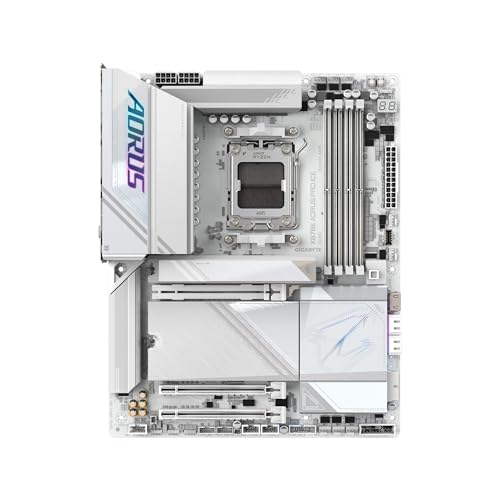 Image of GIGABYTE X870E AORUS PRO ICE AMD AM5 LGA 1718 Motherboard, ATX, DDR5, 4X M.2, PCIe 5.0, USB4, WIFI7, 2.5GbE LAN, EZ-Latch, 5-Year Warranty