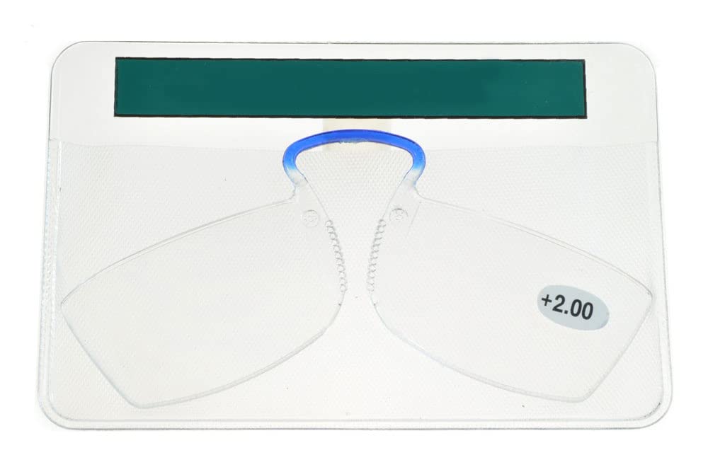 ClipFlipz Pince-Nez Reading Glasses Rimless Nose Reader Clip Mini Credit Card Magnifier 3 Pack +1.50, Clear, (Pack of 3) - Image 3
