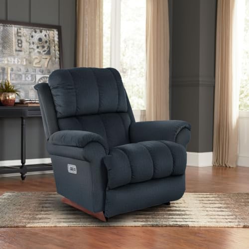Image of La-Z-Boy Neal Power Rocking Recliner with Headrest & Lumbar, Navy | Fully Adjustable Comfort on a Larger Scale