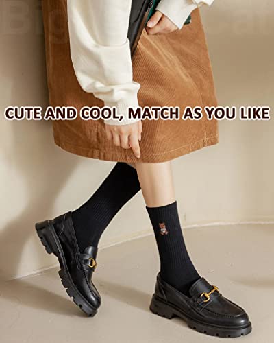 Image of IIG Women's Fashion Cute Cotton Socks Novelty Funny Above Ankle Crew Socks Holiday Gifts for Women 4 /5 Pairs