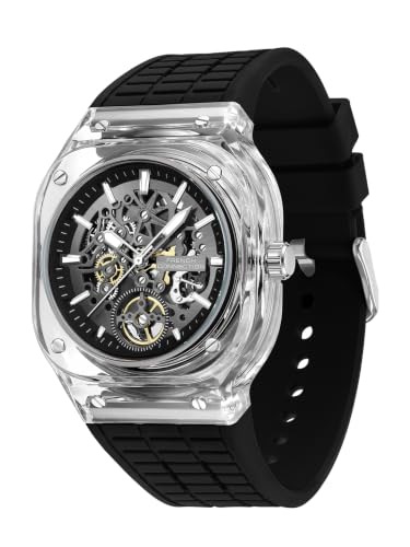 Image of French Connection | Skeleton Dial | Transparent Acrylic Case | Silicone Strap | Quartz Watch for Men - FCG01