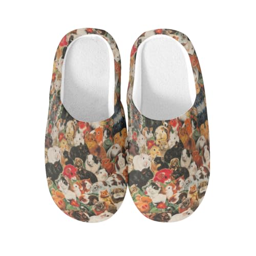 Pantoufles cochon d'inde en coton chaud pour maison et voyage